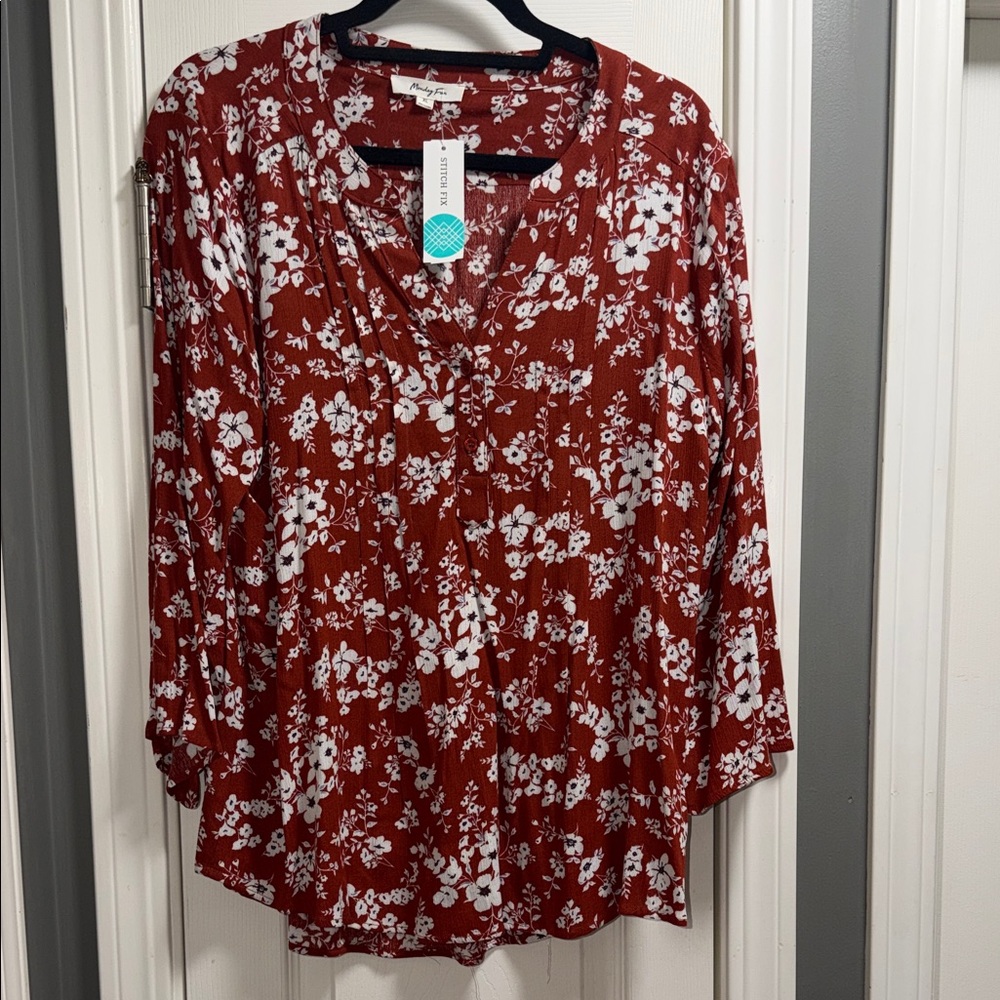Monday Fun size xl new with tags from stitch fix blouse - Picture 1 of 4